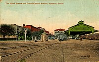 Hotel Brazos and Grand Central Station, Houston, Texas (postcard, circa 1911)
