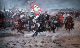 A painting by Józef Chełmoński depicting Pulaski at Częstochowa