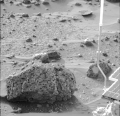 Barnacle Bill rock on Mars - viewed by the Sojourner rover.
