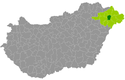 Baktalórántháza District within Hungary and Szabolcs-Szatmár-Bereg County.