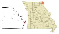 Location of Alexandria, Missouri