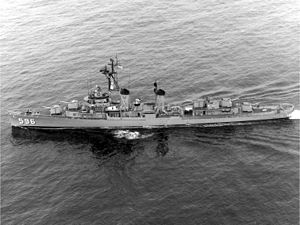 USS Shields (DD-596) underway in the 1960s