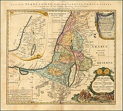 1750 map of Palestine published by the Homannsche Erben company