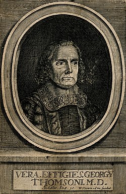 George Thomson. Line engraving by W. Sherwin, 1670, after hi Wellcome V0005811
