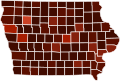 Image 17Map of counties in Iowa by racial plurality, per the 2020 U.S. census Non-Hispanic White   50–60%   60–70%   70–80%   80–90%   90%+ (from Iowa)