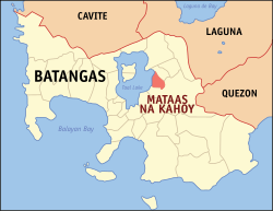 Map of Batangas with Mataasnakahoy highlighted