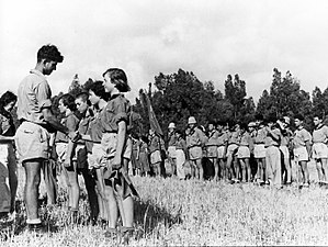 Members of the Hashomer Hatzair in Gan Shmuel kibbutz, circa 1955.