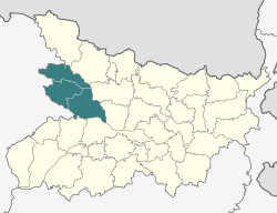 Location of Saran division in Bihar