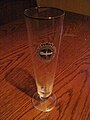 A Pilsner beer glass