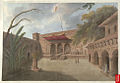 Interior of the Shri Radha Madan Mohan temple, a watercolor by Seeta Ram, c.1814-15.