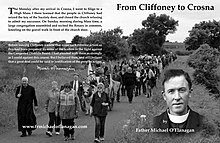 Cover of From Cliffoney to Crosna, depicting a re-enactment of the turbury-rights protest led by Fr. Michael O'Flanagan in 1915.