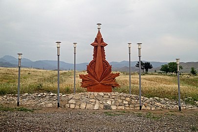 Memorial cross installed by Armenians after the First Nagorno-Karabakh war