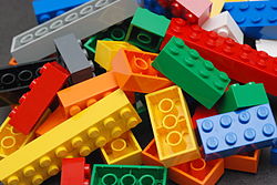 Lego bricks encourage learning through play.