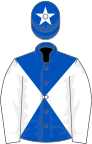 ROYAL BLUE and WHITE DIABOLO, white sleeves, white star on cap