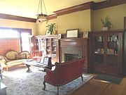 The living room of the Ellis-Shackelford House. The house was built in 1917 and is located in 1242 N. Central Ave. On November 30, 1983, the house was listed in the National Register of Historic Places, ref.: #83003475.