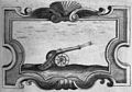 Emblem with a cannon from the 1682 edition of the book Symbola heroica... by Silvester Petra Sancta[63][64]