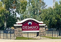 Delano entry signage on State Route 99