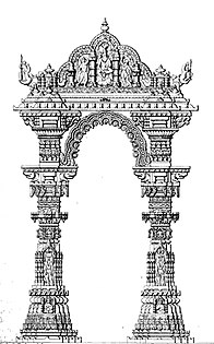 Artistic rendition of the Kirtistambh at Rudra Mahalaya Temple. The temple was destroyed by Alauddin Khalji.