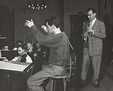 Leonard Bernstein and Benny Goodman in rehearsal, ca. 1940–1949