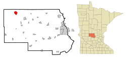 Location of Sauk Centre within Stearns County, Minnesota