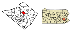 Location of Maidencreek Township in Berks County, Pennsylvania