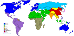 ☎∈ Huntington's map of world civilizations (1996).