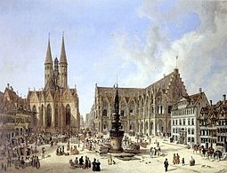 Altstadtmarkt in 1834, by Domenico Quaglio the Younger.
