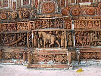 Terracotta designs outside the Kantajew Temple, Dinajpur