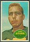 Topps playing card showing a portrait of Starr as a player