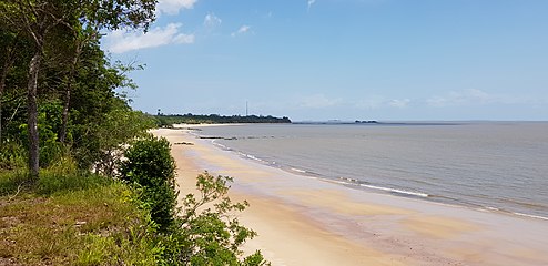 Marahu beach in the Para Estuary, Amazonian coast of Brazil.