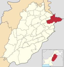 Map of Gujranwala Division
