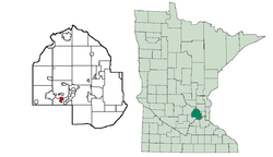 Location of Tonka Bay within Hennepin County, Minnesota