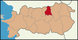 Map showing Sultanhisar District in Aydın Province