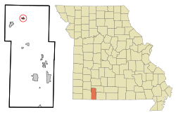 Location of Hurley, Missouri