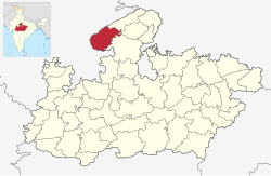 Location of Sheopur district in Madhya Pradesh