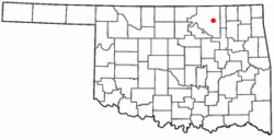 Location of Barnsdall in Oklahoma
