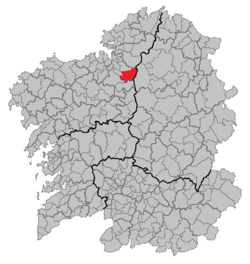 Situation of Aranga within Galicia