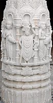 Pillar carving depicting Swaminarayan and Paramhansas