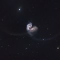 Antennae Galaxies NGC 4038 & NGC 4039 are a pair of interacting galaxies in the constellation Corvus.