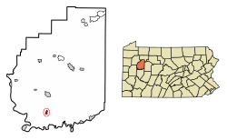 Location of Rimersburg in Clarion County, Pennsylvania.