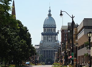 Downtown Springfield and the Illinois State Capitol