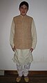 Cotton churidar with cotton kurta and Khadi Nehru jacket