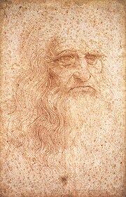 A presumed self-portrait of artist Leonardo da Vinci.