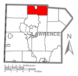 Location of Wilmington Township in Lawrence County