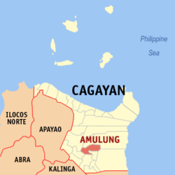 Map of Cagayan with Amulung highlighted