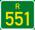 Regional route R551 shield