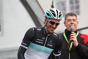 Pre-race favourite Fabian Cancellara at the start of the race.