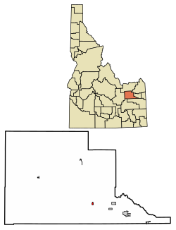 Location of Roberts in Jefferson County, Idaho.
