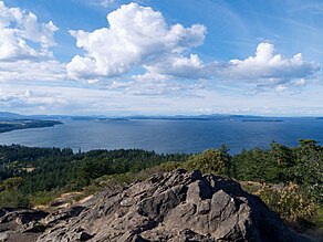 View from top of Mount Douglas in Victoria, British Columbia