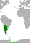 Location map for Argentina and Portugal.